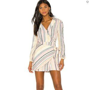 Revolve Majorelle Miranda Wrap Mini Dress in Stripe Multi Color Size L